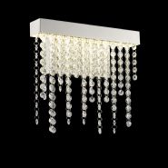 Bano Polished Chrome Crystal Wall Lights Diyas Flush Crystal Wall Lights